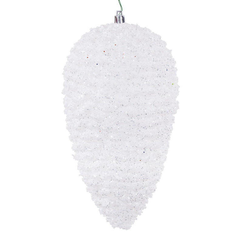 Pomme de pin 10 po Vickerman., Blanc