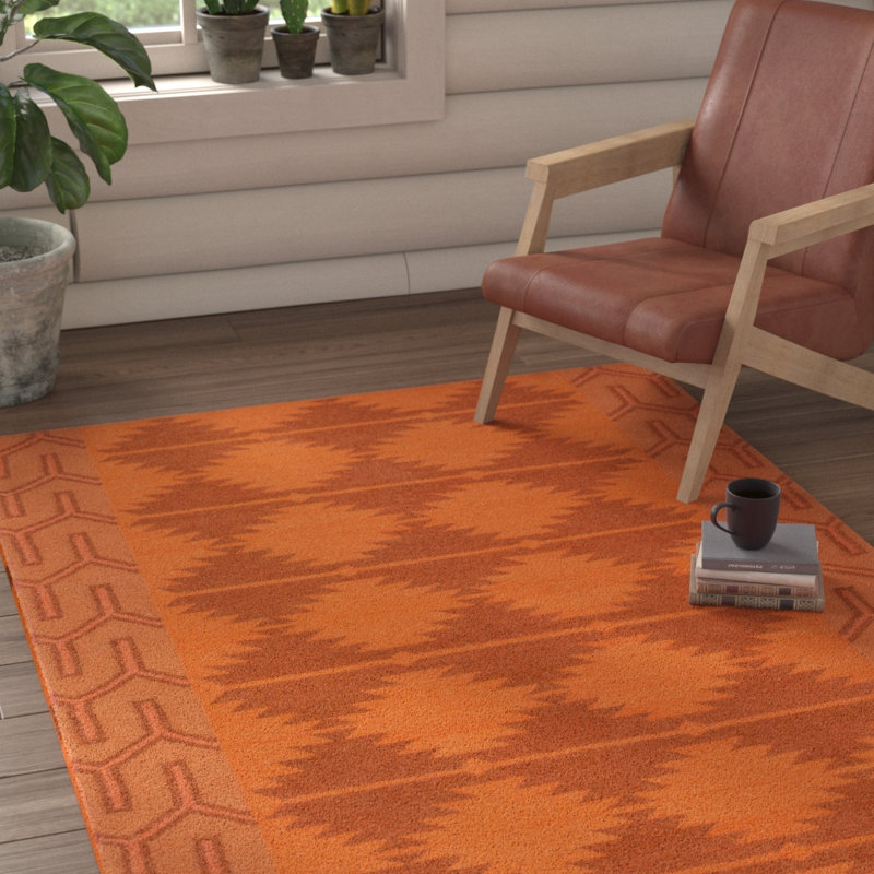 Tapis orange brûlé Lewis Southwestern, Rectangle 8 pi x 11 pi