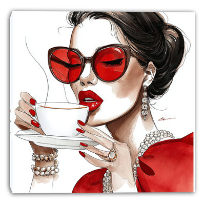 «Scarlet Sip», art mural sur toile tendue