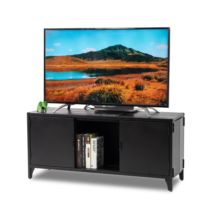 Meuble télé pliable en métal, Noir