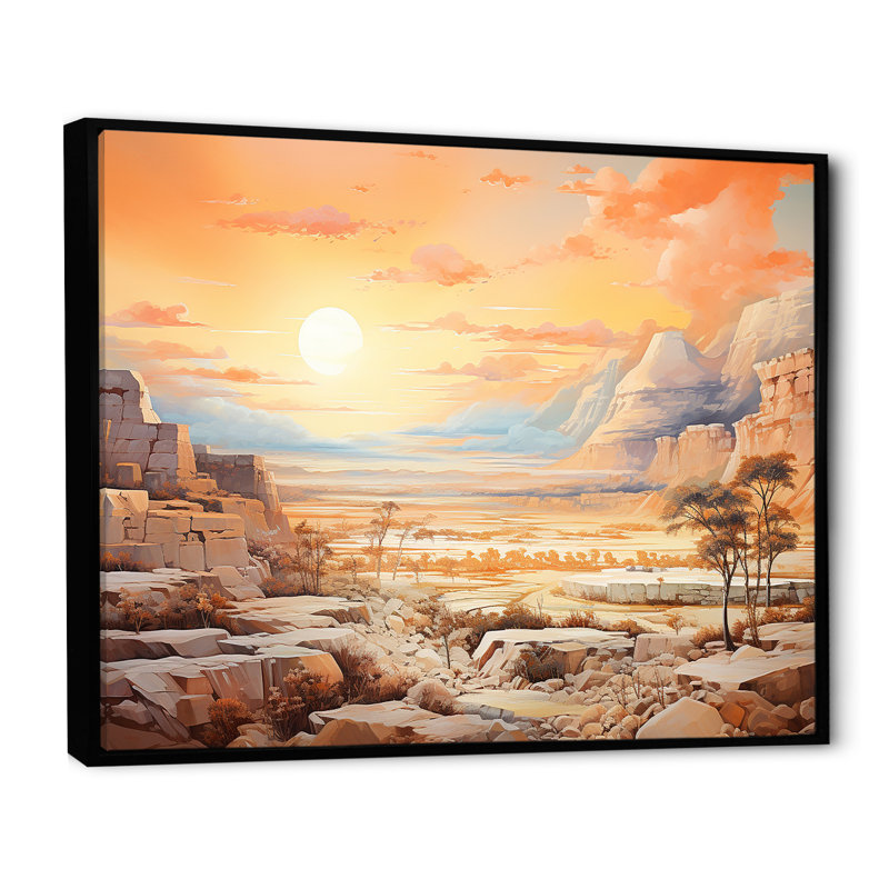 «Zenith Desert Sunset», reproduction sur toile, Cadre flottant noir, H 12 po x l 20 po