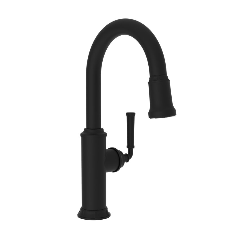 Gavin Single Handle Pull Down Kitchen Faucet, Flat Black