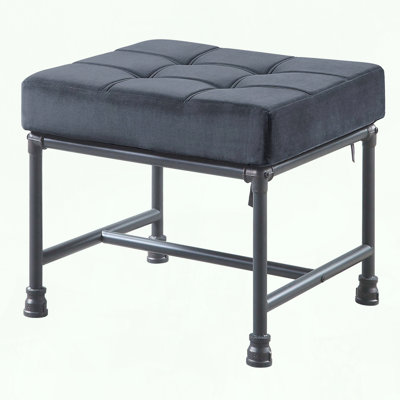 Industrial-Style Ottoman with Memory Foam