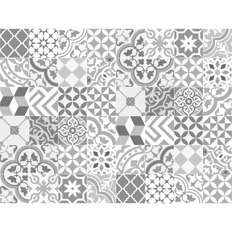 Isabel Vinyl Machine Printed Area Rug, Rectangle 3'3.4" x 4'4.4"