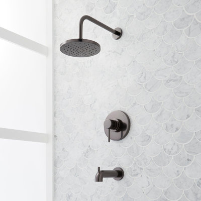 Lexia Pressure Balanced Shower Only Trim Package with Rain Shower Head and Tub Spout -  Signature Hardware, 488929