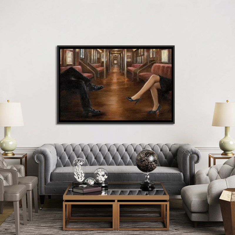 « last stop », impression sur toile, H 18 po x l 26 po x P 1,5 po, Toile avec cadre noir, Pas de tapis