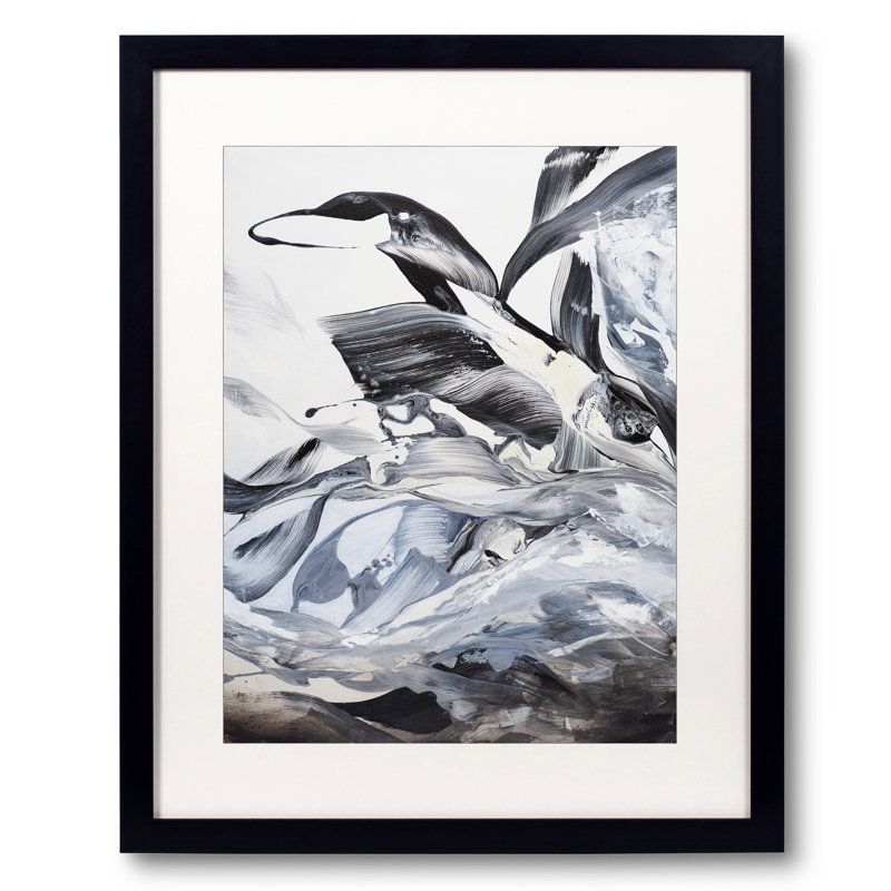 «Deux Waterbird I» par Novi Lim, Cadre noir, H 20 po x l 16 po