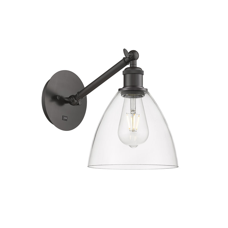 Shauna Armed Sconce, LED, Clear, Oil Rubbed Bronze