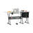 Sewing Table With Storage Drawers And Large Lower Shelf, Black And White, 24"D X 60"W X 29"H