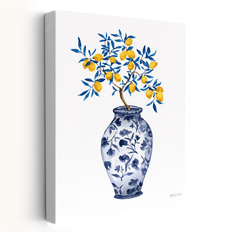 Citronnier en chinois II - art brun chinois brun global, H 36 po x l 24 po
