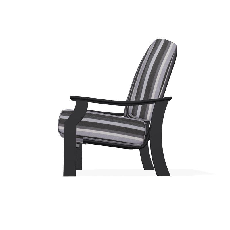 St. Catherine Marine Grade Polymer Deep Seating Cushion Arm Chair, Black, Spectrum Indigo Sunbrella®