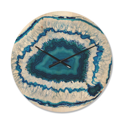 Horloge murale moderne Blue Agate Crystal I