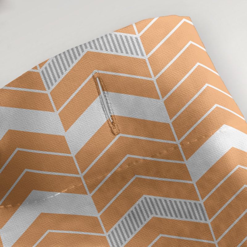 Rideau de douche simple à chevrons, Orange et gris