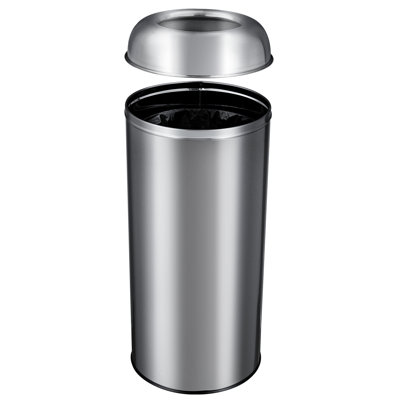 Heavy Duty Commercial Kitchen Trash Can – 65L/17 Gallon Open Top Fingerprint-Resistant Stainless Steel Waste Bin – Durable Metal Garbage Container for Office, Restaurant, and Home – USA Specification