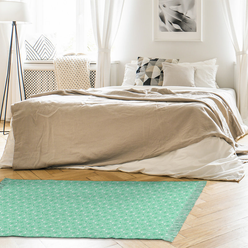Tapis de couleur verte à treillis hexagonale classic Mcguigan, Oui