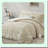 Boho Chic Pleated Comforter Set - 3 Piece Bedding Bundle with Ruffled Shams - All Season Bohemian Bed in a Bag - Beige King Size 102"88"