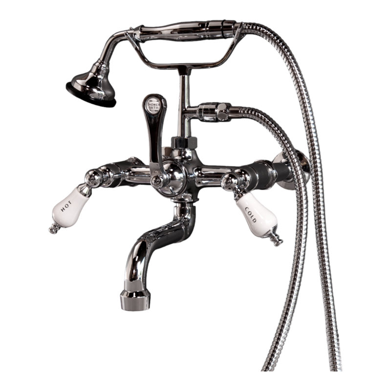 Wall Mount Telephone Faucet with Porcelain Handles by Strom Living, Oil Rubbed Bronze