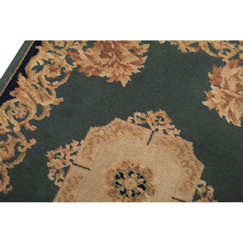 Hand-Knotted High-Quality Green Area Rug