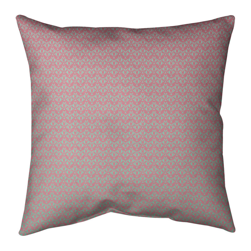 Coussin décoratif art déco Katelyn Elizabeth Ombre, H 18 po x l 18 po, Gris / prune, Bourre en polyester