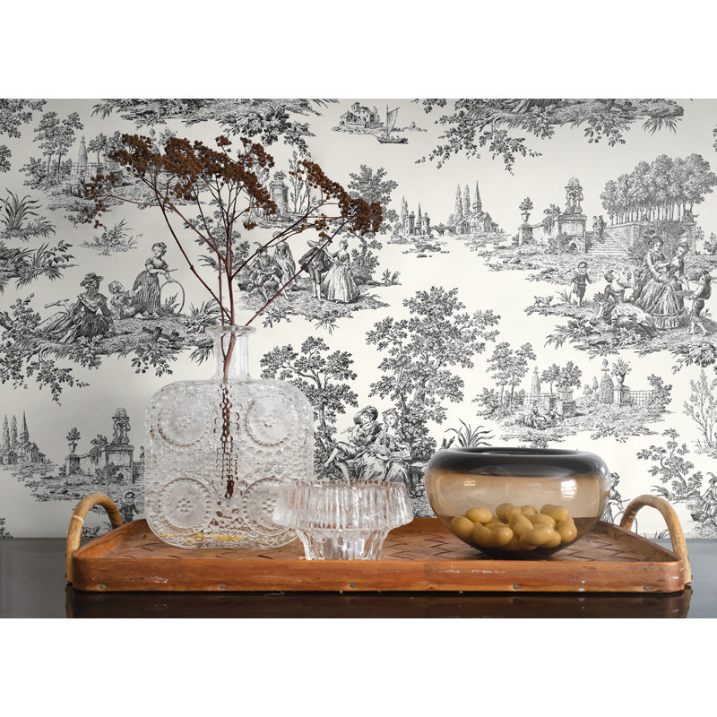 Spurling Peel & Stick Toile Roll, Gray