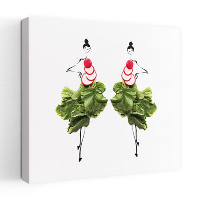 Radish Green Fashion Abstract Minimalist Modern Plant Wall Art