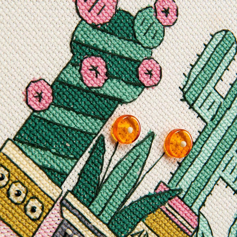 BT-205C, ensemble de trois points au point de croix "Crystal Mexico"