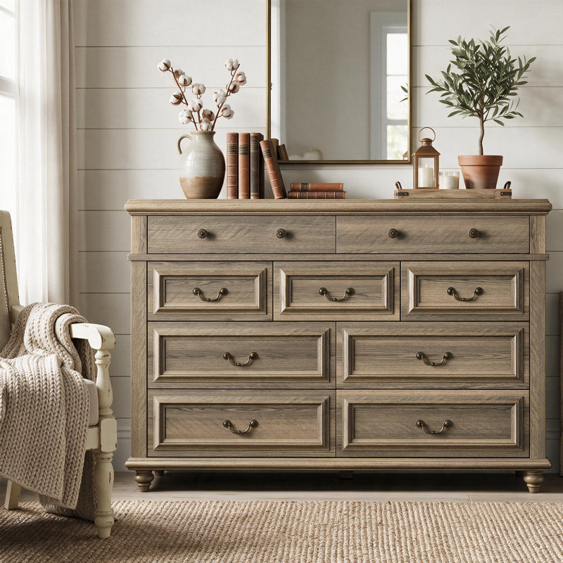 Commode 9 tiroirs pour chambre à coucher, Hacher les marques