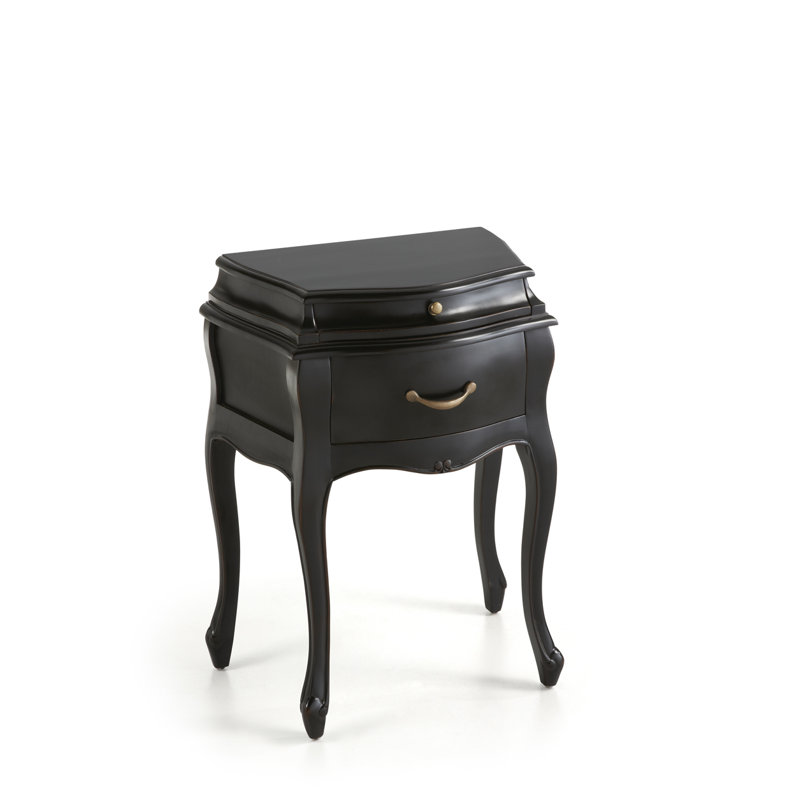 57cm W Manufactured Wood Bedside Table, Black