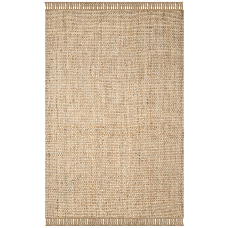 Lina Solid Colour Jute / Sisal Hand Woven Area Rug, Rectangle 183 x 274 cm
