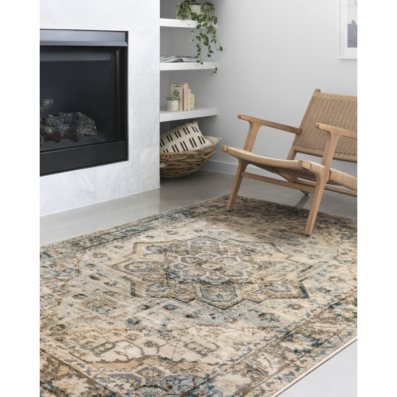 Tapis oriental brun Jeterson, Rectangle 5 pi x 7 pi 3 po