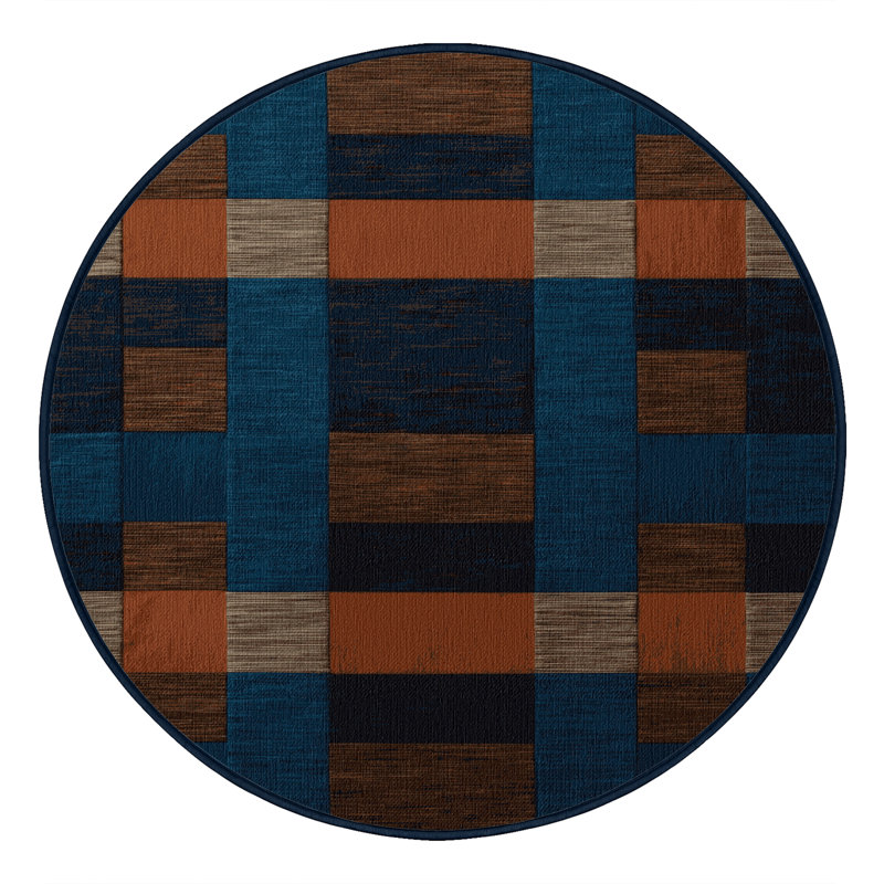 Tapis mauve lavable à la machine, Rond 8 pi