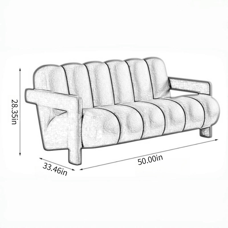 Syl, H 28,35 po x l 50 po x P 33,46 po, Blanc / Blanc