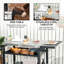 Table de gril mobile extérieure 46 "x 21,75" et support de four à pizza avec tablette latérale pliable et plateau en acier inoxydable (noir)