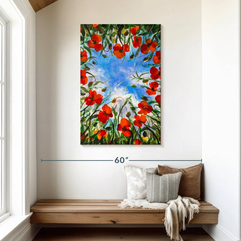 Harnek Springtime Red Poppies, 45" H x 30" W