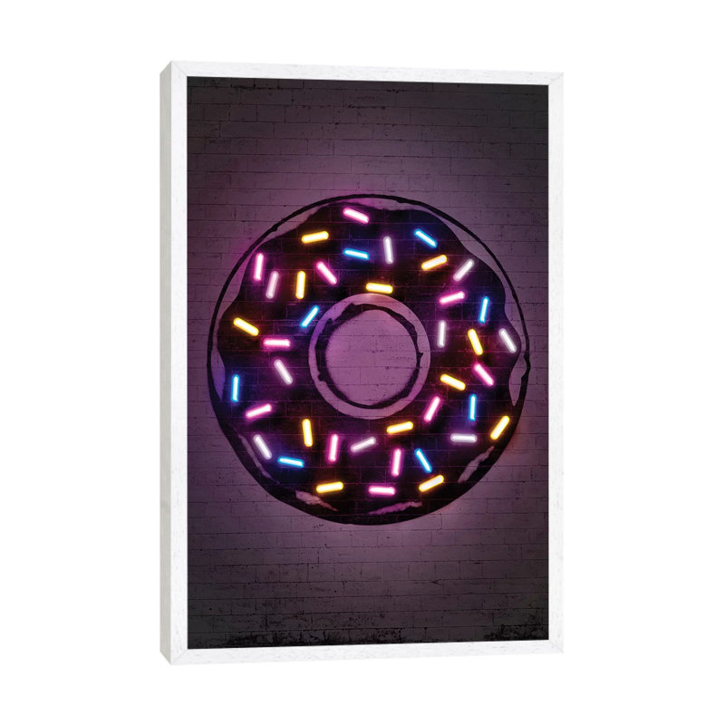 Donut by Octavian Mielu - Print on Canvas, 152.5 cm H x 101.5 cm W, White Framed