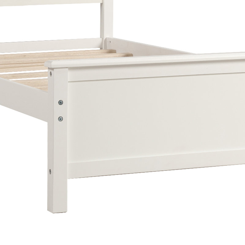 Lit plateforme simple en bois, Blanc