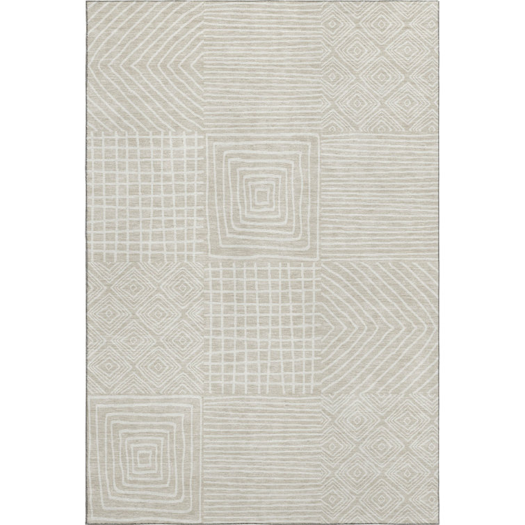 Premium Machine Washable Corry AMF1044 Geometric Rug