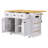53Inch Large Kitchen Island With Drop Leaf, Power Outlet, Door Internal Storage Rack, Rolling Kitchen Cart On 5 Wheels With 5 Open Side Racks For Kitchen, Dining Room,White(Not Include Bar Stools)