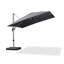Parasol carré en aluminium décalé gris en porte-à-faux 9 pi avec rotation à 360 ° et base Roena-1922272438-1899186081