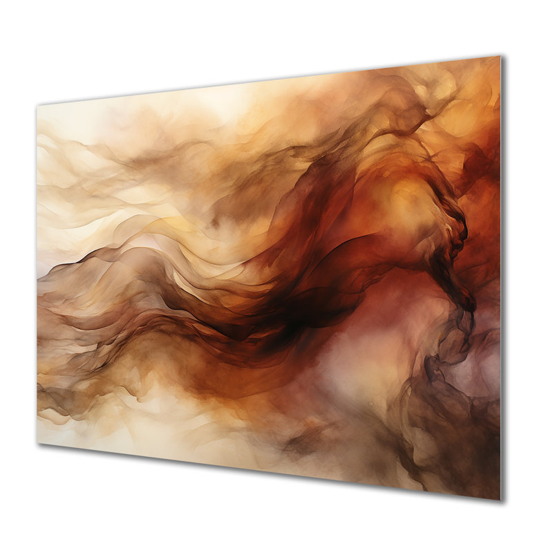 Maroon Darkness Watercolor Clouds - Art abstrait sur toile, encre liquide abstraite, Métal métal, H 24 po x l 32 po x P 1 po