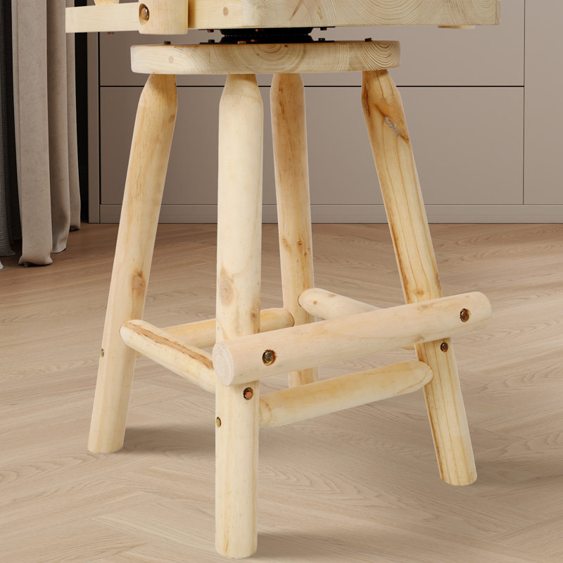 Solid Wood Swivel Counter & Bar Stool, Natural