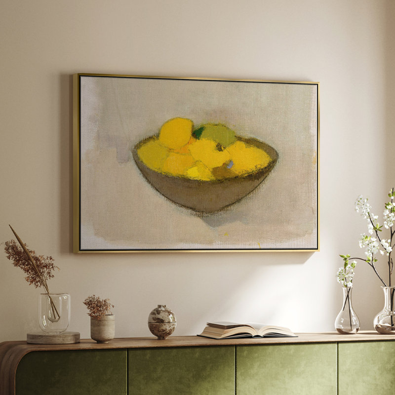 " Vintage Botanical - LXXI ", Gold Floater Framed Canvas, 25" H x 37" W x 2" D