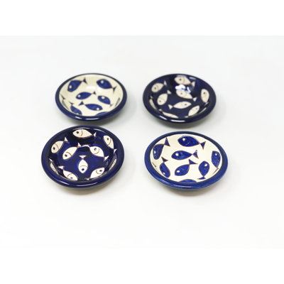 Blue & White Fish - Tapas Bowl 10cm - Blue Fish - Set Of 4
