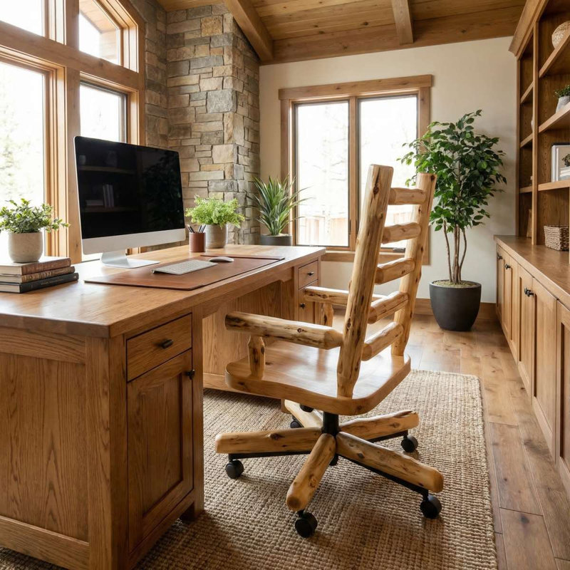 Ensemble de bureau configurable Traditional Cedar Log