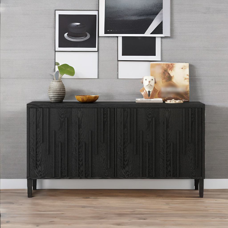 Buffet 4 portes, Noir