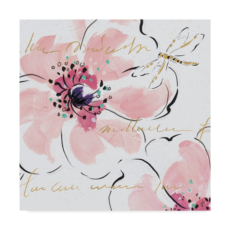 Wrapped Canvas Wall Art - Daphne Brissonnet 'Simply Pink Ii' Wall Art for Living Room, Bedroom, or Office Décor - 24x24