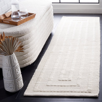 Tapis gris en laine et coton Natura