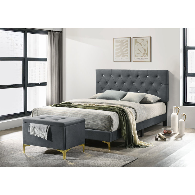 Padroni Piece Bedroom Set, Kingsize (5'), Dark Grey