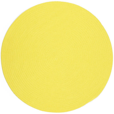Tapis décoratif d’intérieur/extérieur jaune tressé à la main Misha