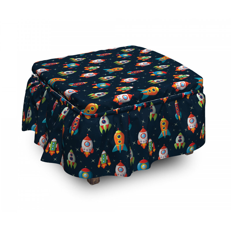 Ensemble de housse pour repose-pieds à coussins carrés 2 pièces spacey